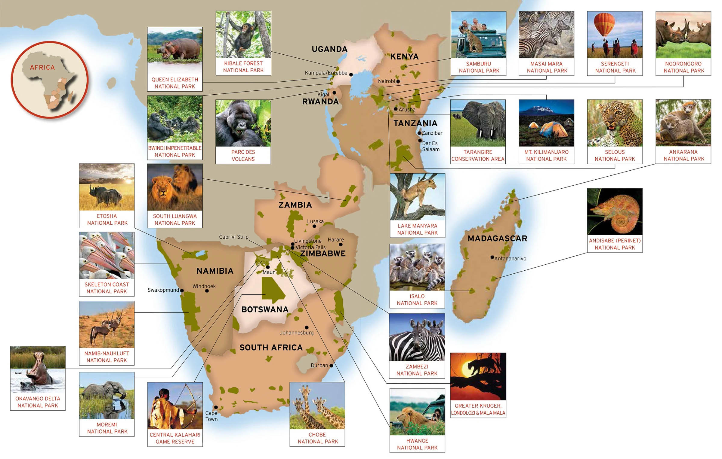 Parks Africa Safari Map