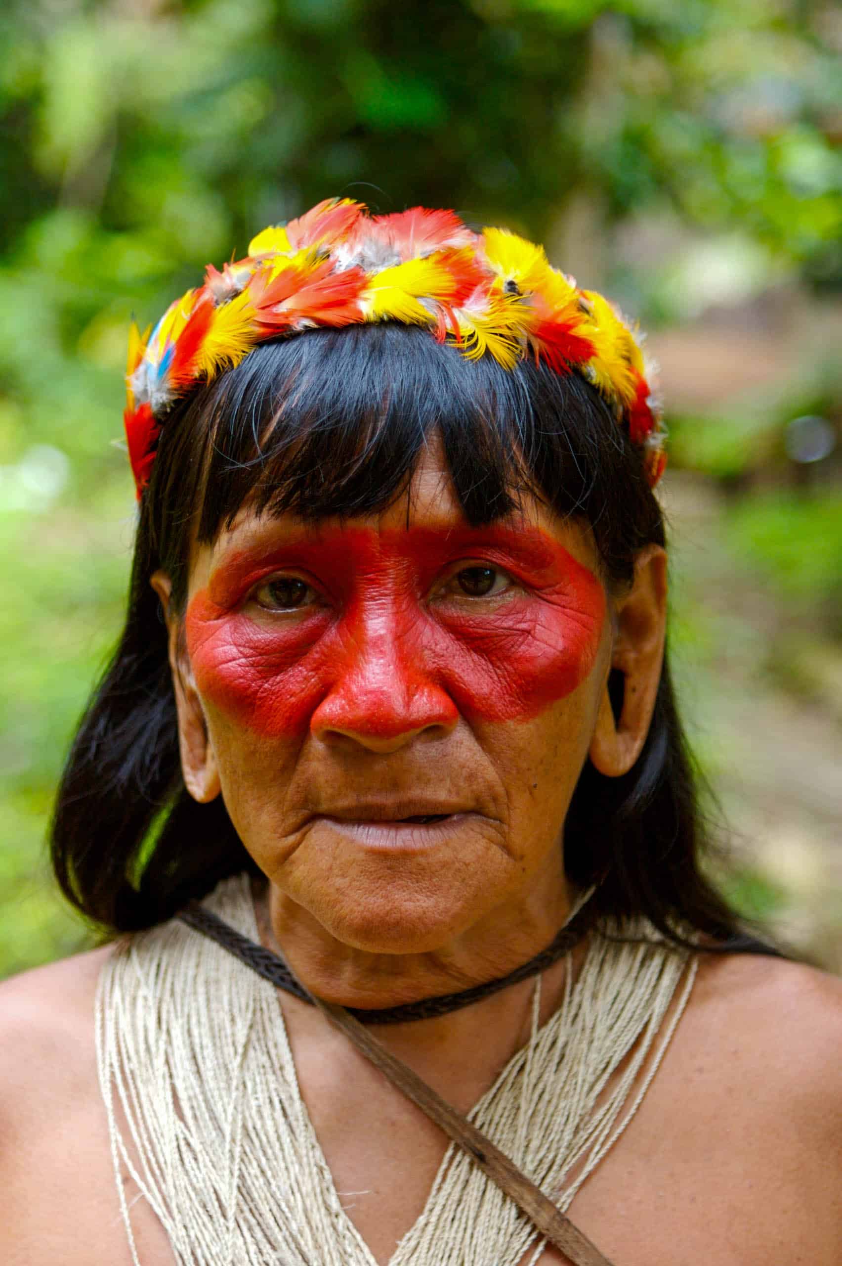 An Amazon native in a rainforest in Ecuador.