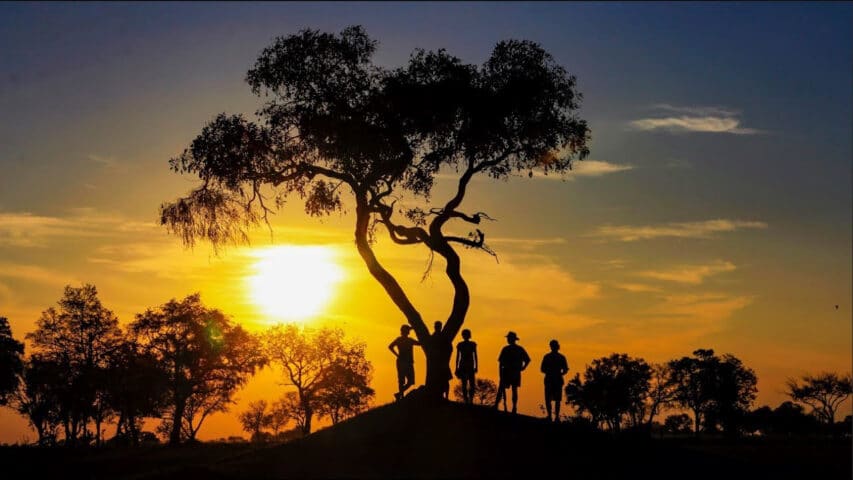 A sunset in Botswana.