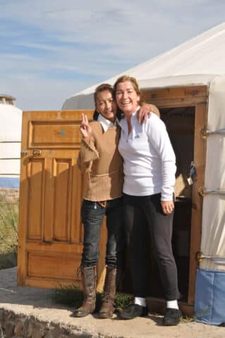Two people in Mongolia.