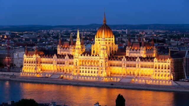 The Hungarian Parliament Building in Budapest.