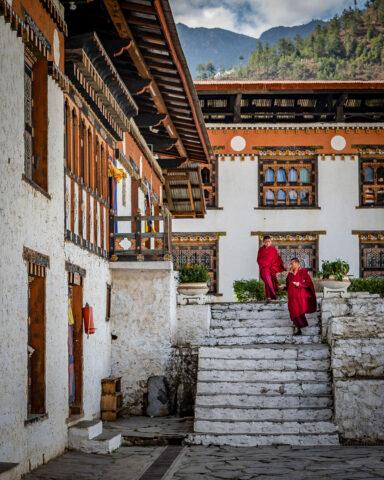 Two novice monks in Bhutan.