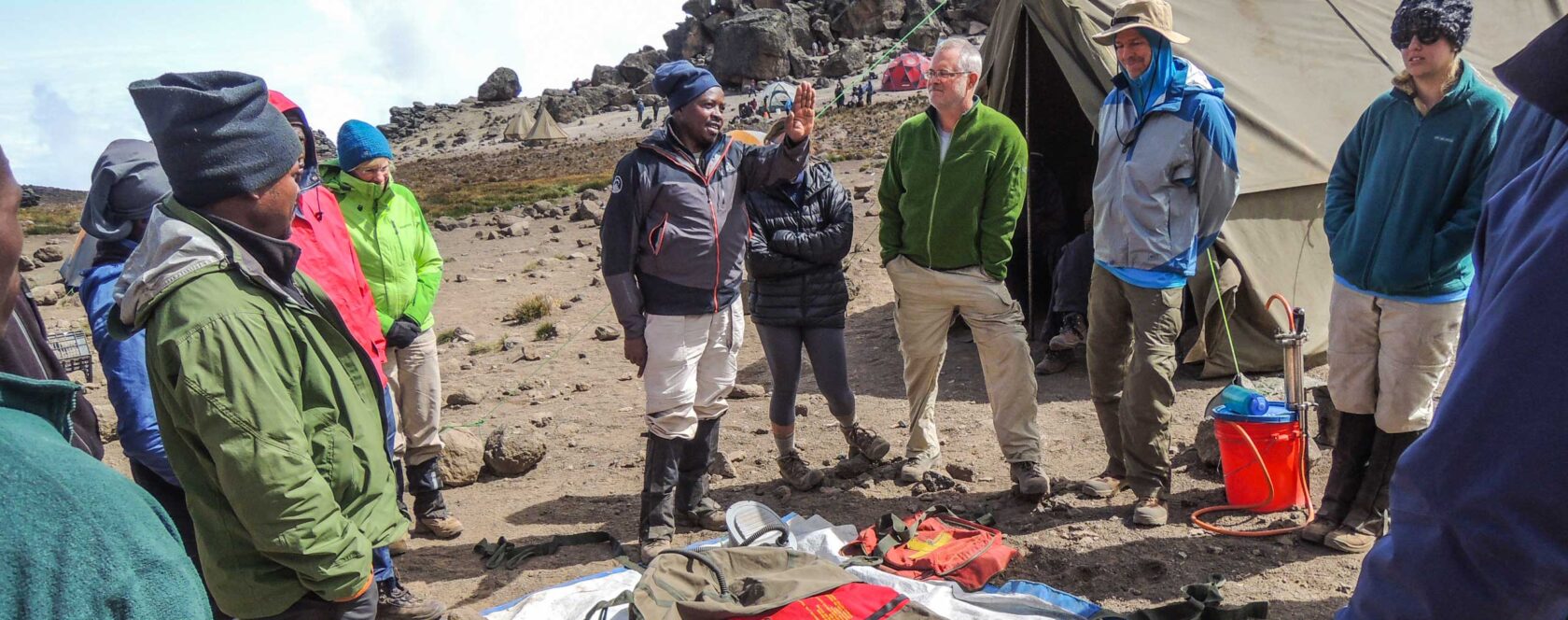A safety demonstration in Kilimanjaro.