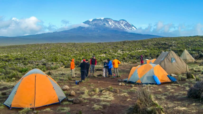 A campsite in Kilimanjaro.