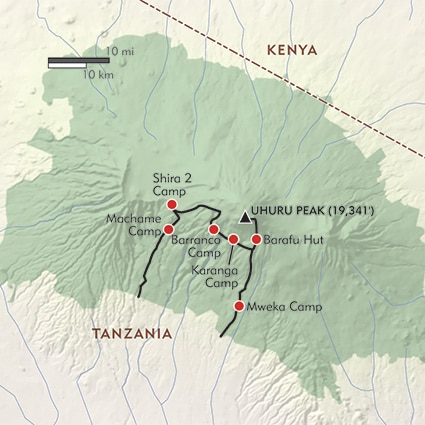 Machame route map.