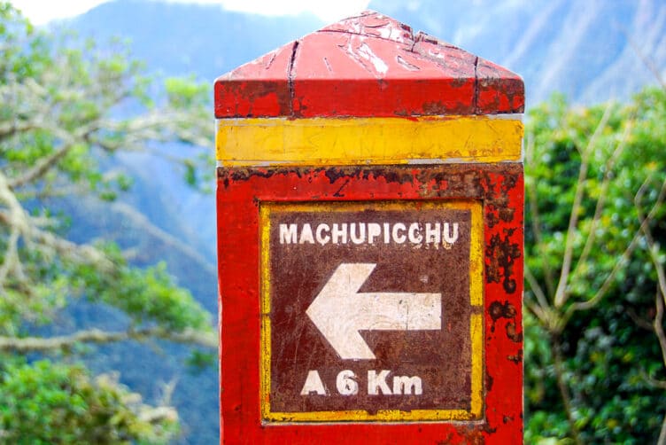 Machu Picchu sign.