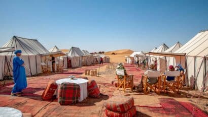 A luxurious camp site in Morocco.