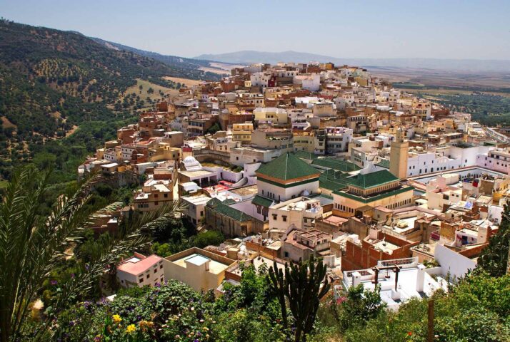 An aerial view of a city in Morocco.