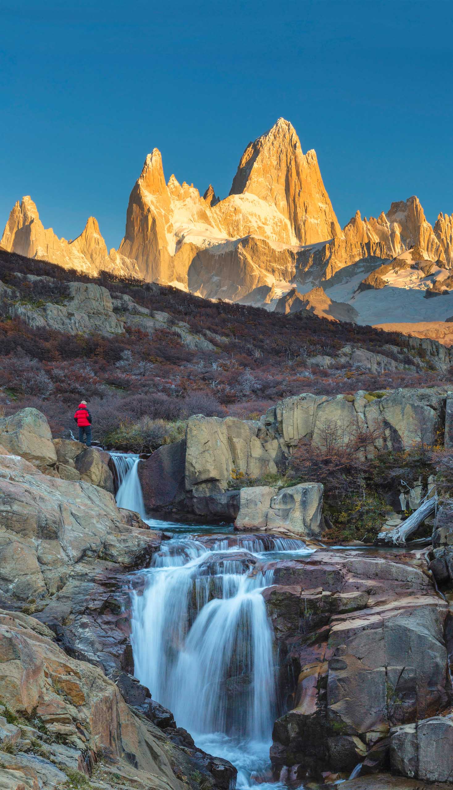 Waterfalls of Arroyo del Salto river in Patagonia.