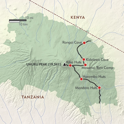 Rongai route map.
