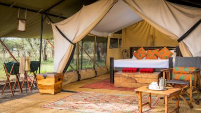 A private tent in Tanzania.