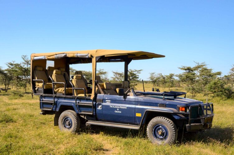 An open safari vehicle.