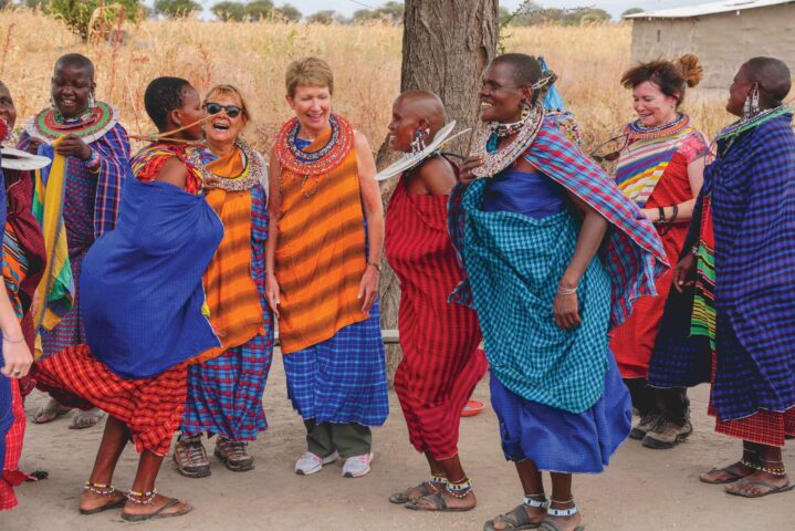 Women wearing traditional clothing in Tanazania.