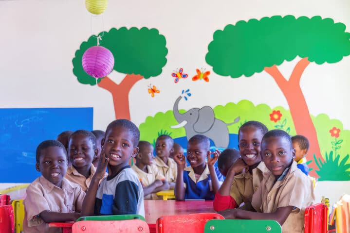 Children in a classroom in Zimbabwe.