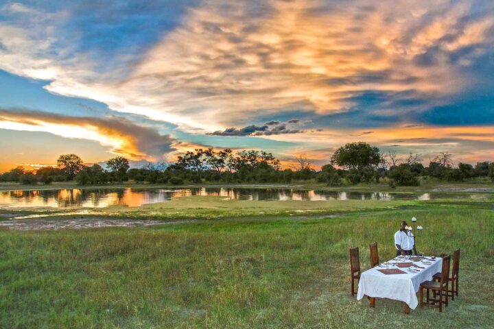 Outdoor dining in Zimbabwe.