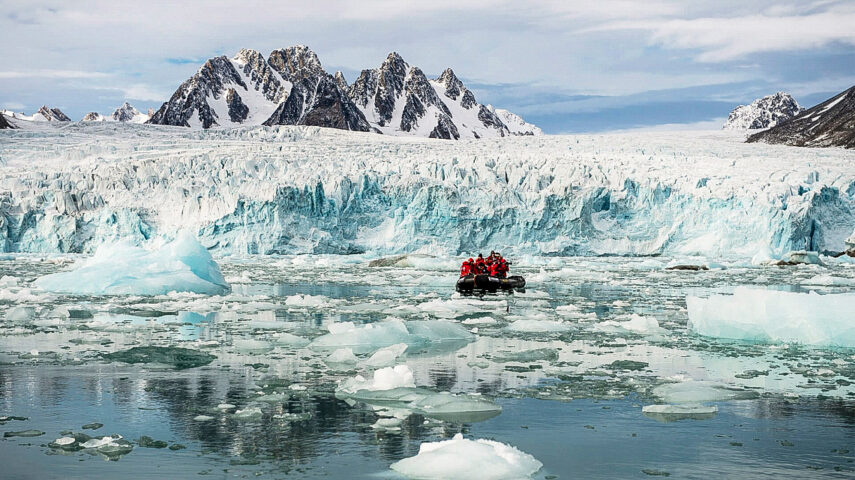 Icebergs in the Arctic.