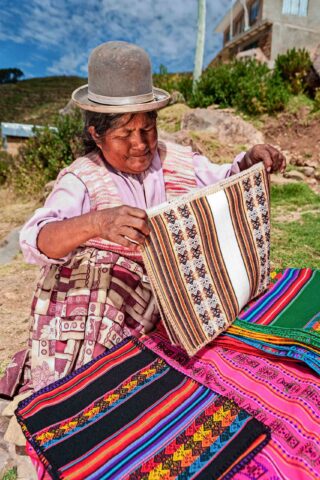 A weaver from Isla del Sol.