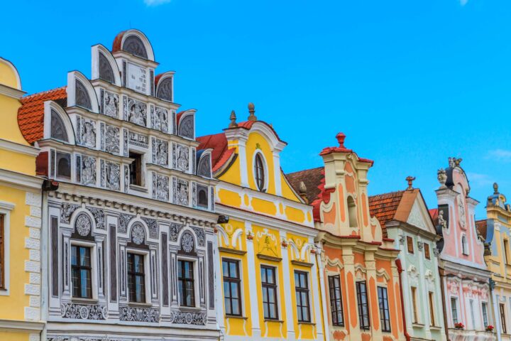 Colorful buildings in Czech Republic.
