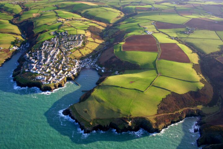 An aerial view of Port Isaac.
