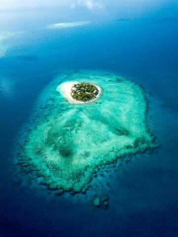 An aerial view of Fiji islands.