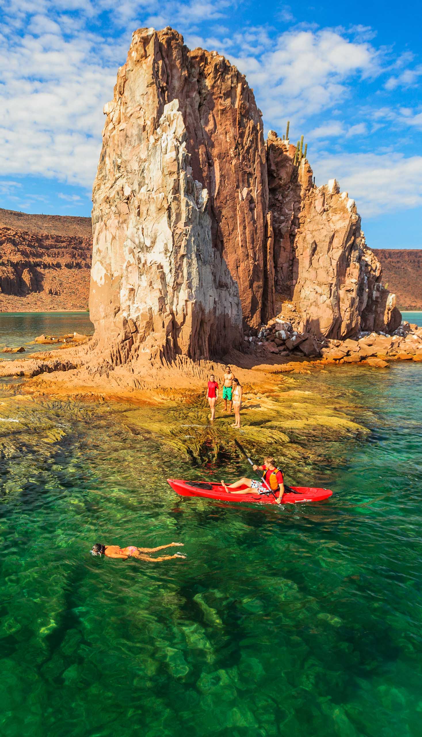 A group of people kayaking in Mexico.