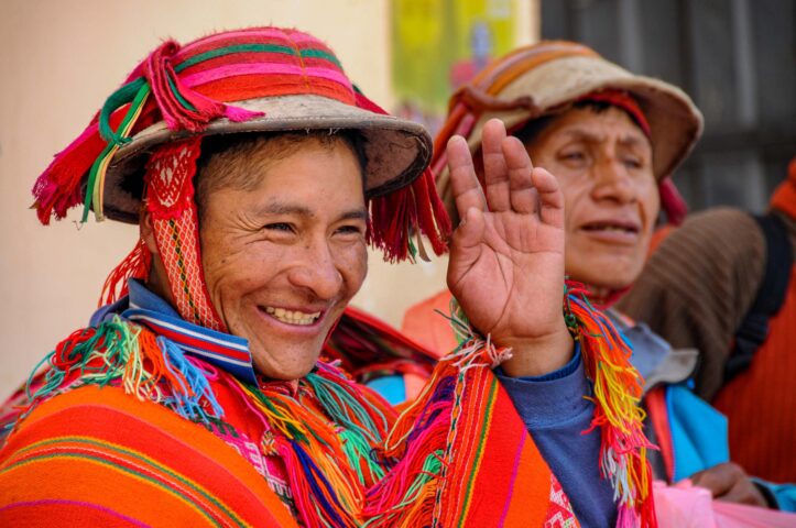 Two local people at a festival in Peru.