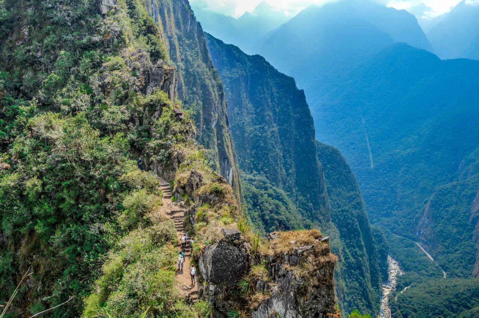 An aerial view of  the Inca trail.