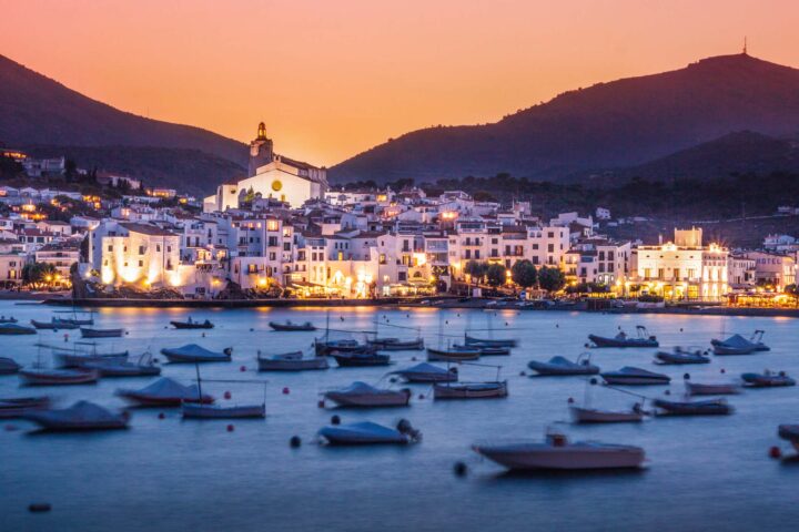 A harbor in Cadaques, Spain.