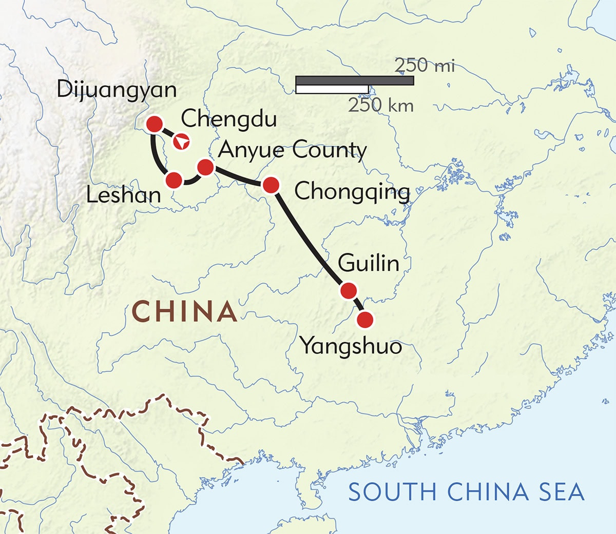 Aouthwest Pandas China Map