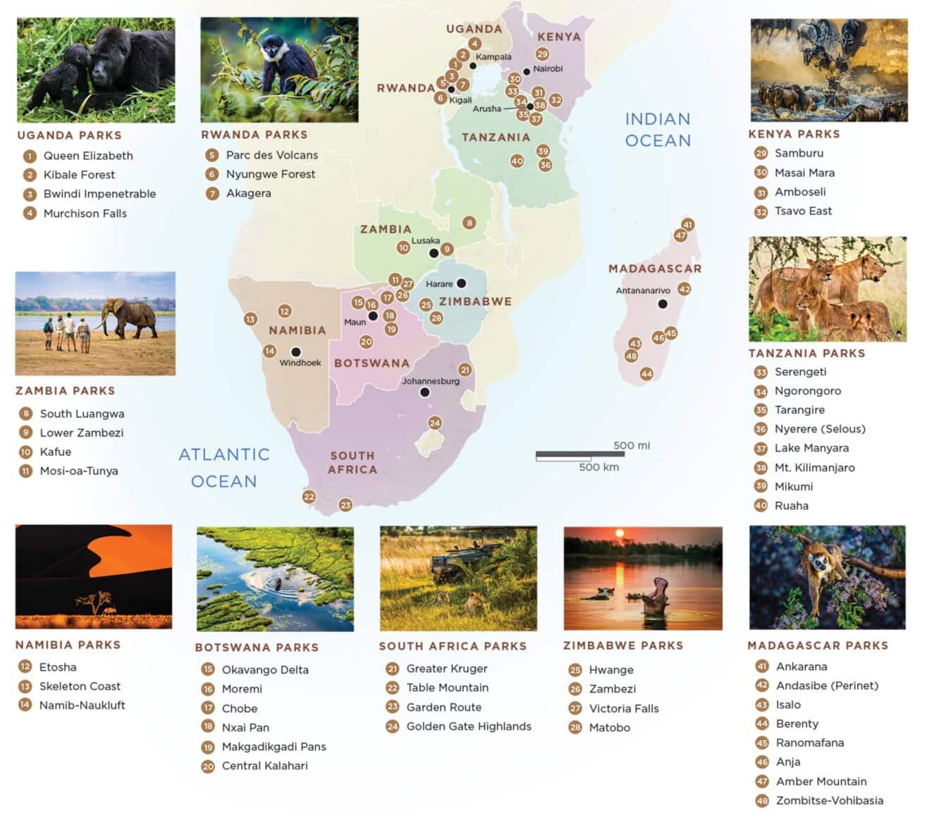 Explore iconic African parks and game reserves with Wilderness Travel for unforgettable safaris.