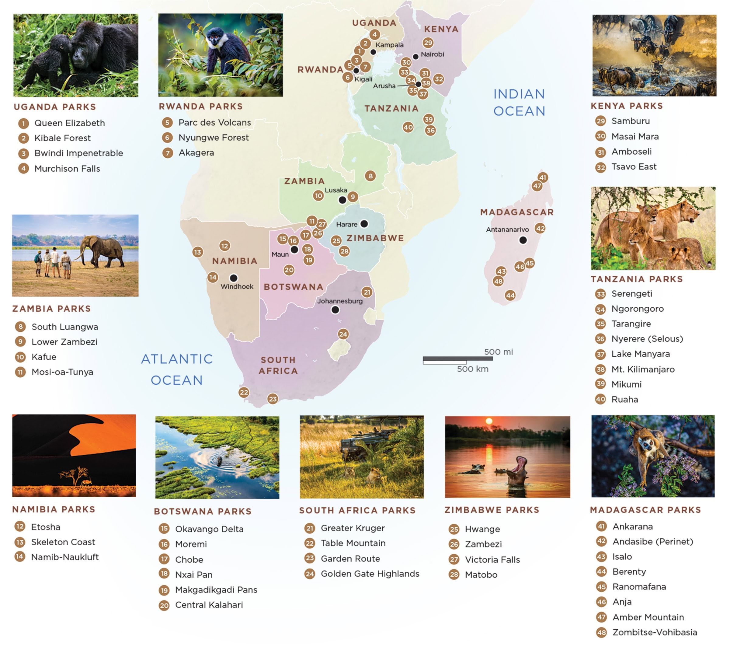 Explore iconic African parks and game reserves with Wilderness Travel for unforgettable safaris.